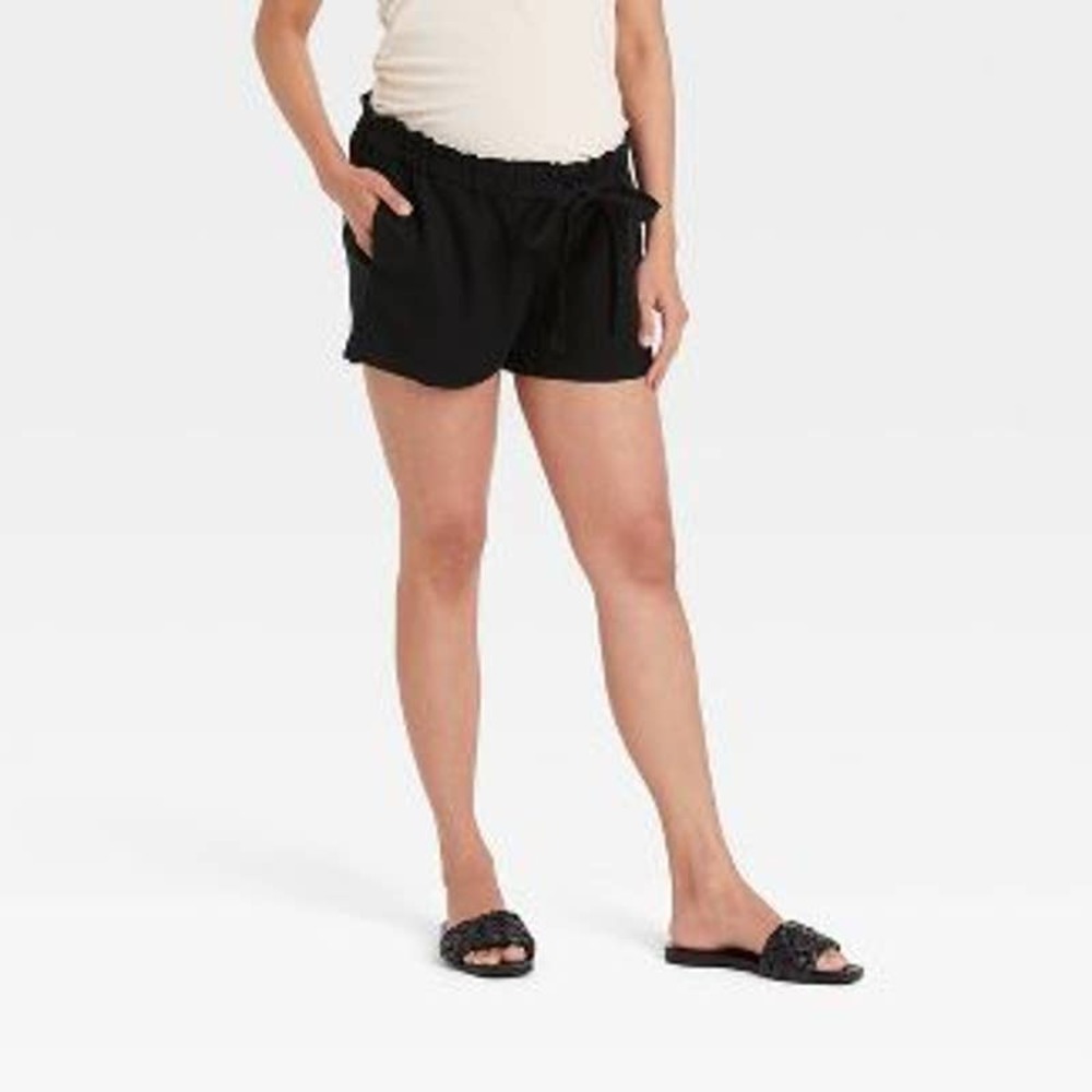 Tie-Front Pull-On Maternity Shorts - Isabel Maternity, Size Large